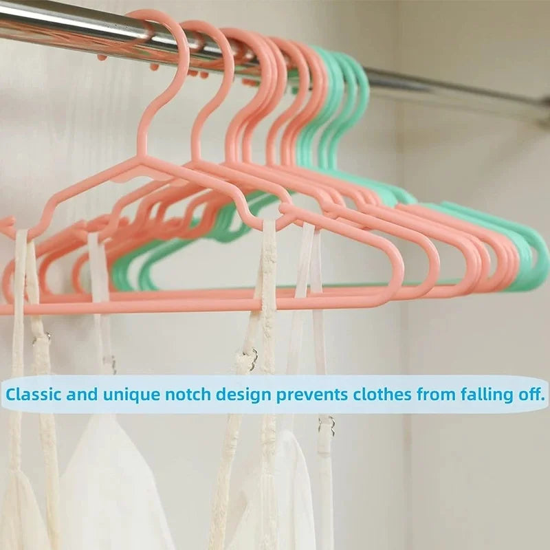 Non-Slip Childrens Clothes Hangers Set - Durable Plastic Closet Organizers