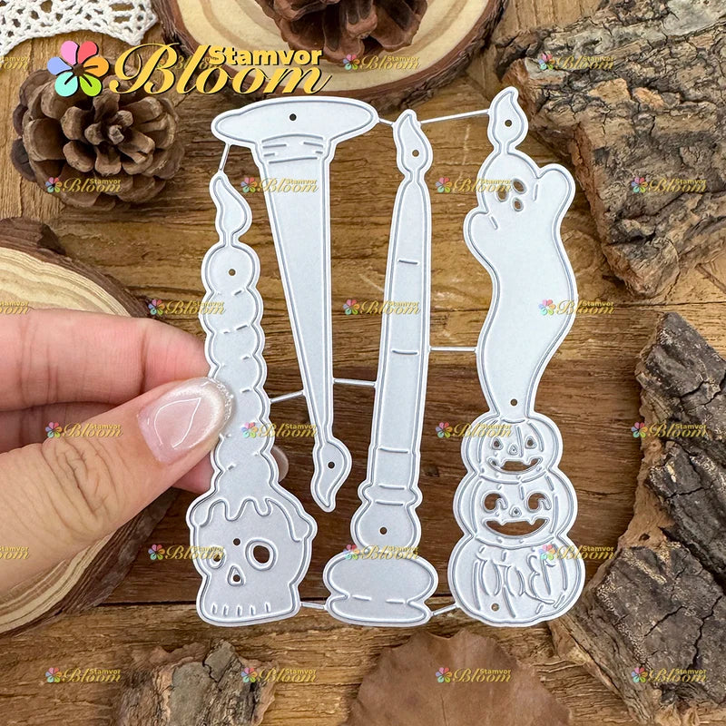 Halloween Skull and Pumpkins Metal Cutting Dies for Scrapbooking and Embossing