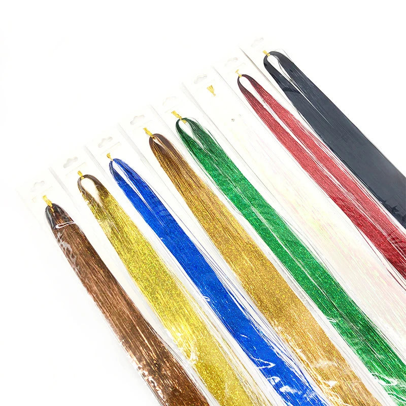 Colorful Glitter Hair Tinsel Kit Rainbow Hair Extensions for Braiding & Styling