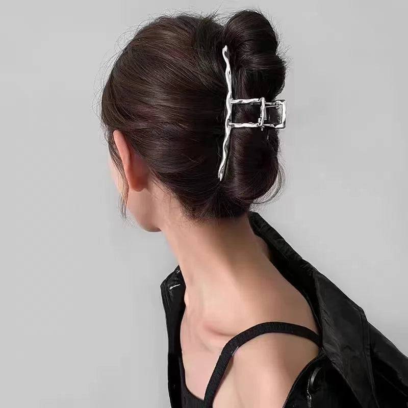 Irregular Cross Design Hair Claw Ponytail Holder Nonslip Geometric Hair Accessory