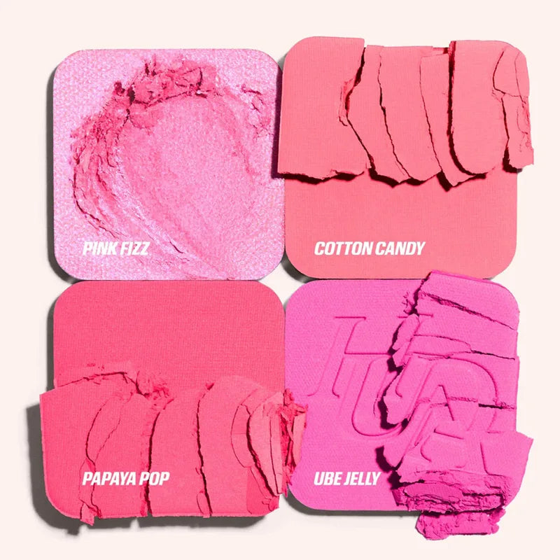 4-in-1 Cheek & Highlighter Palette - Matte Shimmer Face Makeup for Daily Use
