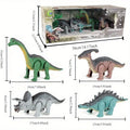 Wind-Up Mechanical Dinosaur Toy Set - Realistic 4-Pack Educational Playset for Kids