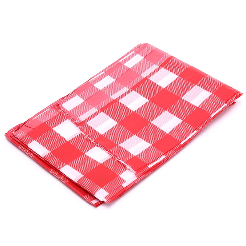 Disposable Red Checkered Tablecloth 180x180cm for Weddings Parties Outdoor Picnic
