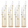 Gold Floor Candelabra Set - Tall Wedding Centerpieces, 48 Inch, 4-Pack with Removable Lampshades