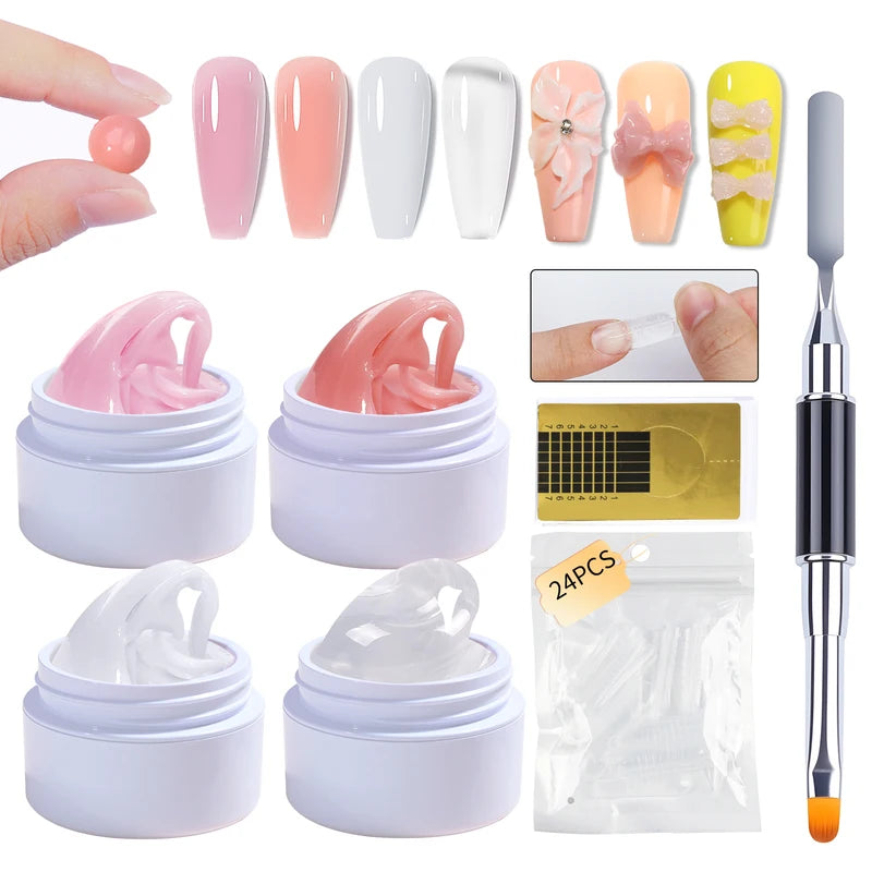 15ml Nail Extension Gel Set - Solid UV Gel for Sculpting & Rapid Molding