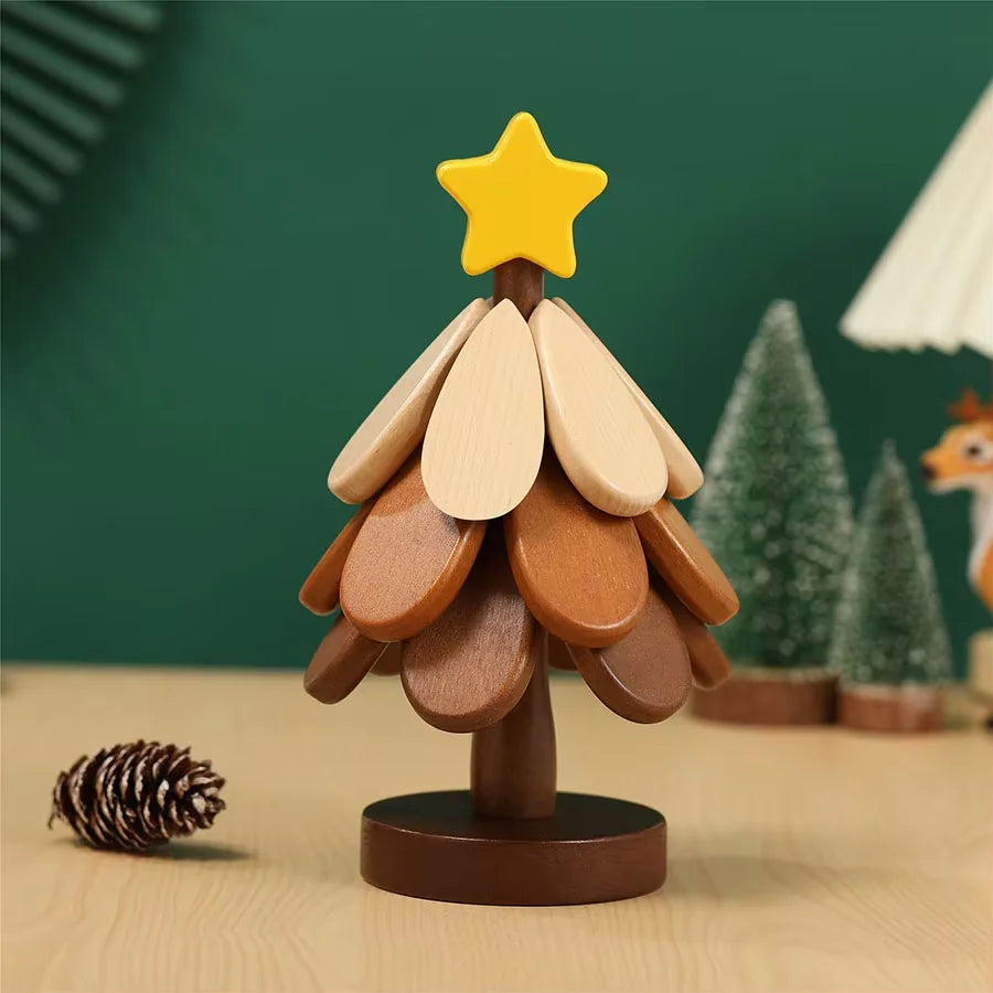 Tree-Shaped Heat Resistant Trivet for Hot Pots, Foldable Wooden Table Protector