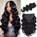 Clip In Body Wave Hair Extensions - Unprocessed Human Hair, 16-22 Inches, 120g