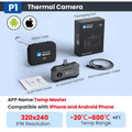 Thermal Imager P1 for USB-C Phones - 320x240 IR Resolution, 25Hz, 600°C Temp Range