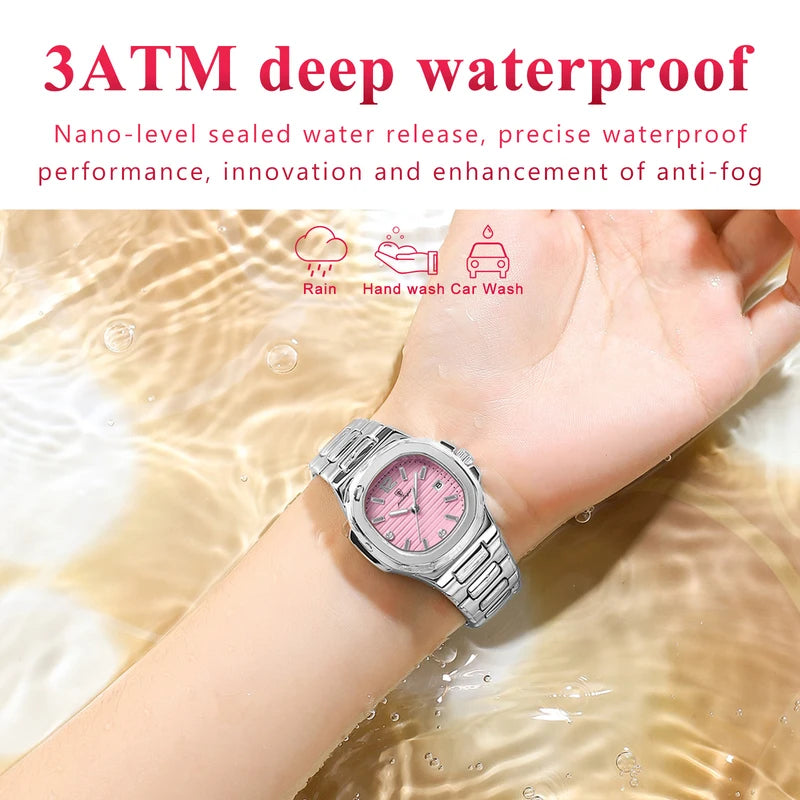 Square Fashion Women's Wristwatch - Luminous Waterproof Quartz Ladies Watch