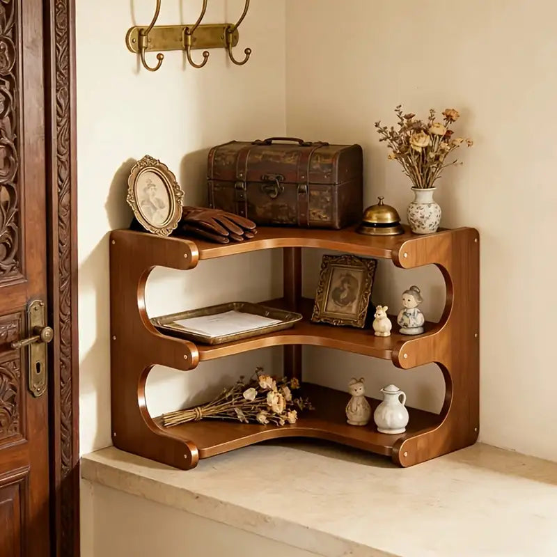 Freestanding Corner Shelf Organizer - Multi-Tier Space Saver Storage Rack