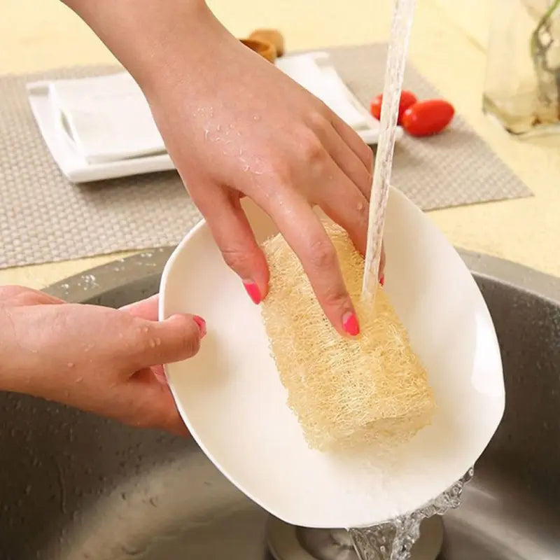 Natural Loofah Sponge for Bath & Kitchen Eco-Friendly Non-Stick Absorbent 10-60cm