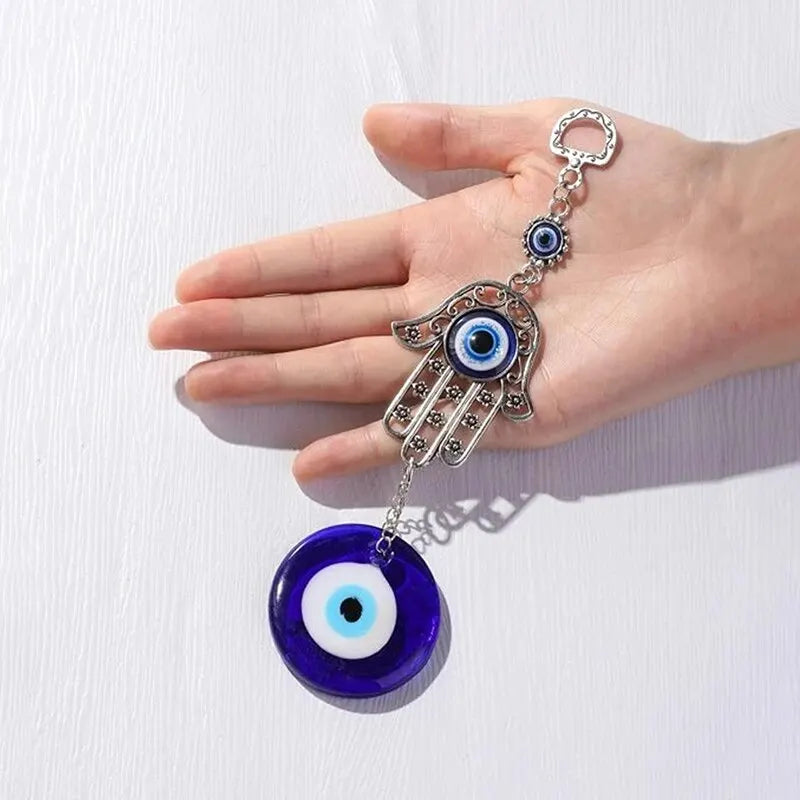 Alloy Palm and Devil's Eye Charm for Car, Home, Garden Decor – Lightweight & Durable