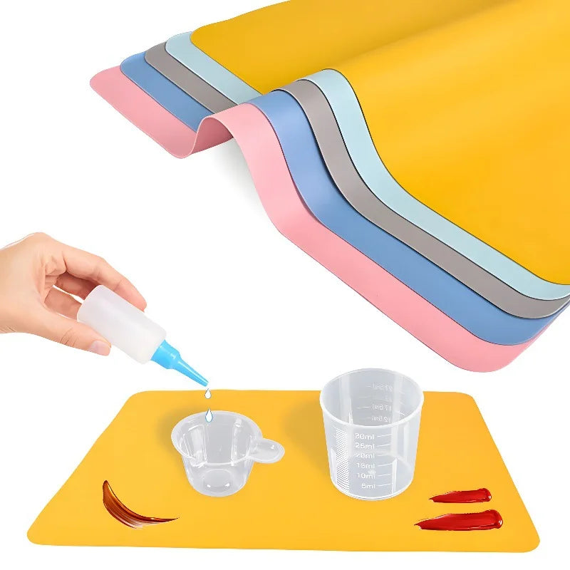 Silicone Waterproof Heat Insulation Placemat for DIY Epoxy Crafts - Multiple Colors