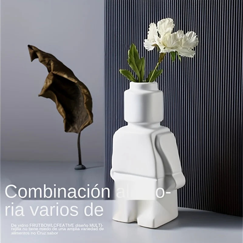 Nordic Style Ceramic Vase Indoor Flower Pot Home Office Decor White