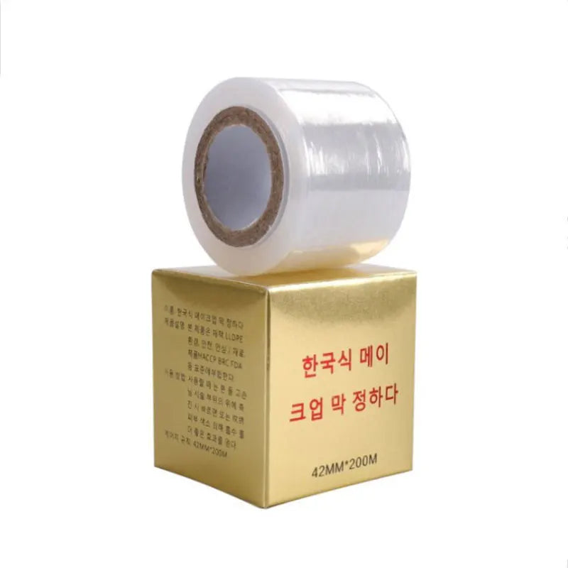 200M Clear Plastic Wrap for Eyelash Extensions and Tattoo Brows, Professional Makeup Tool