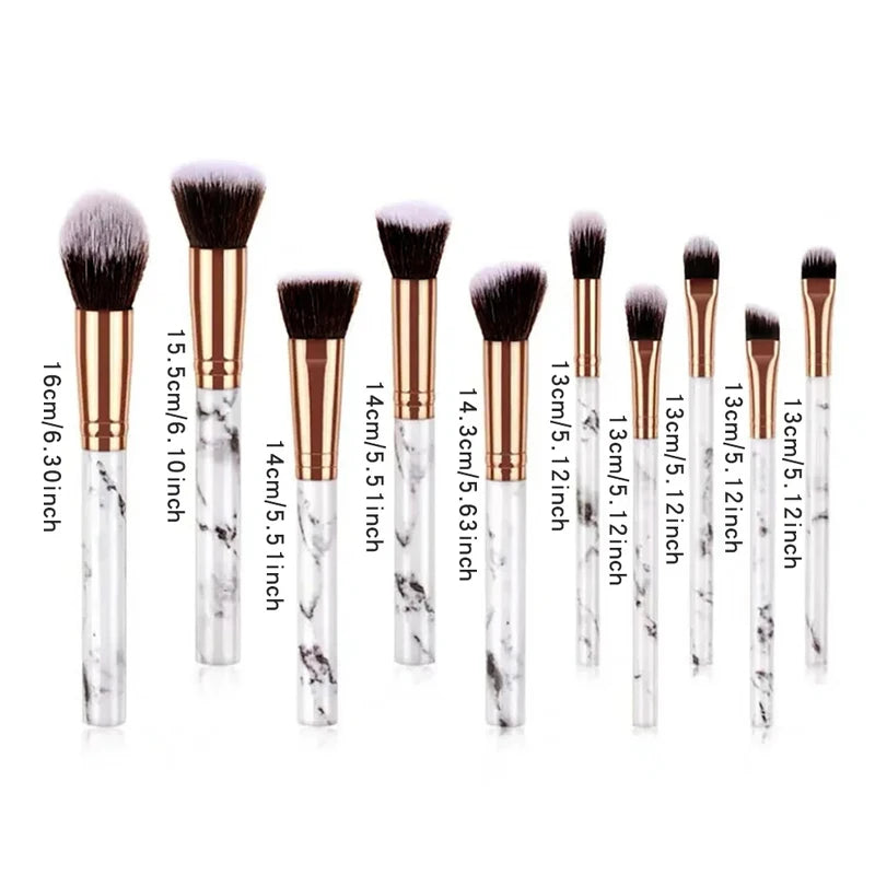 10pcs Makeup Brush Set Cosmetic Tools for Face & Eye Makeup - Beauty Kit