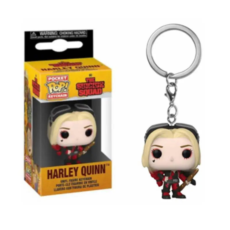 Funko Pop Suicide Squad Joker Harley Quinn King Shark Keychain Action Figure Toy Collection