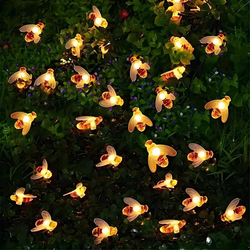 Solar Outdoor Bee Light String with 8 Modes - Garden & Balcony Decor