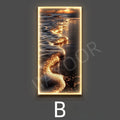 Modern LED Wall Lamp for Living Room & Entrance Decor - Gold Sea Wave Abstract Design