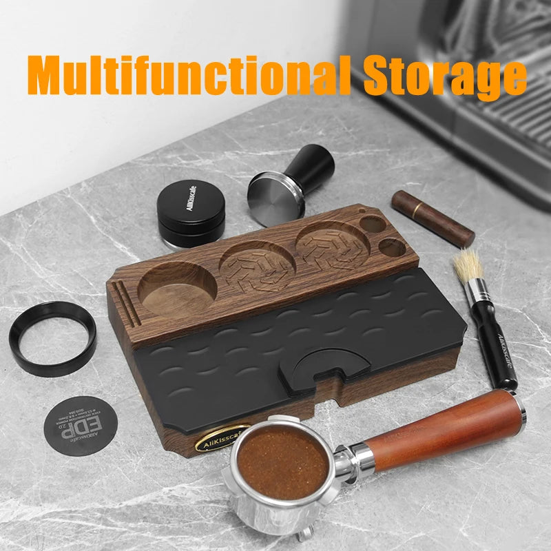 Coffee Tamping Station Stand for 51MM, 54MM & 58MM Portafilters - Barista Tool, Universal Fit