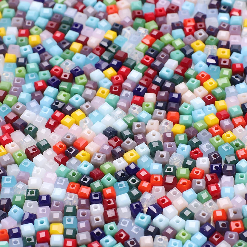 Glass Square Beads for Jewelry Making Loose Spacer Crystals 2mm-8mm | DIY Craft Supplies