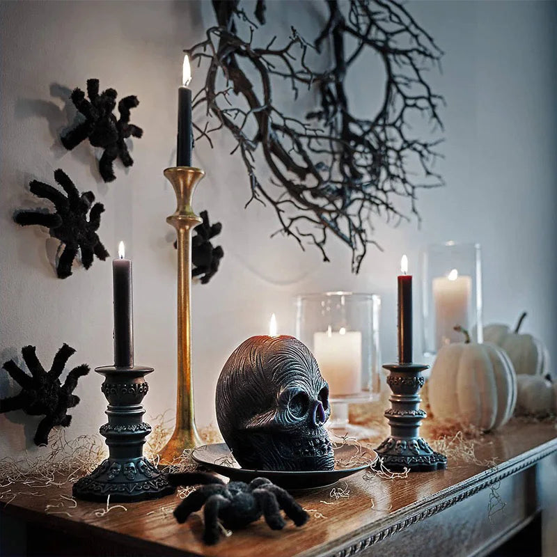 Halloween Black Branch Wreath with LED Lights 42cm Door Decoration - DIY Spirit
