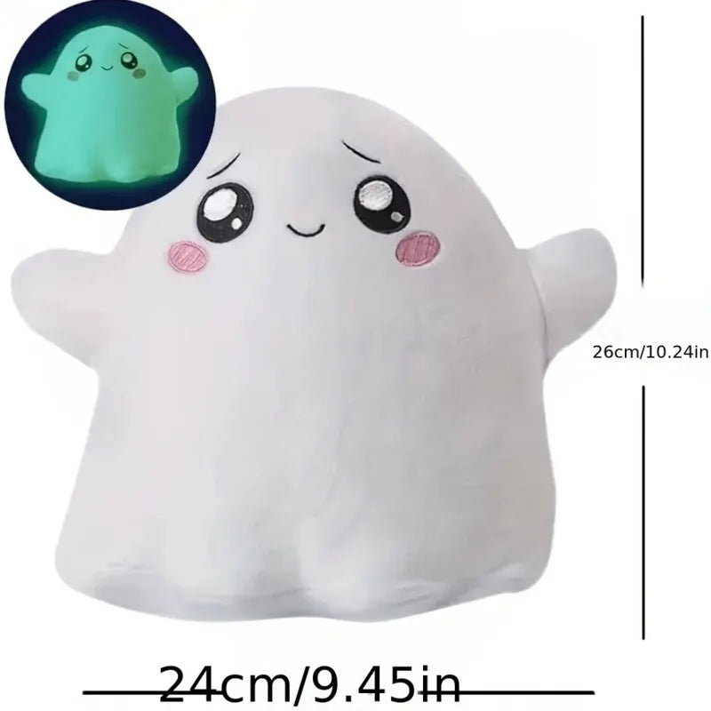 Glow in The Dark Plush Ghost Toy - Super Soft Cartoon Ghosty Doll for Kids & Halloween Gift