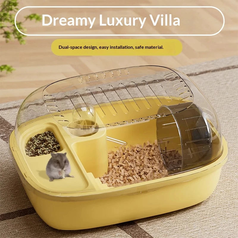 Large Capacity Hamster Cage Habitat Villa with 2-Layer Platform & Accessories