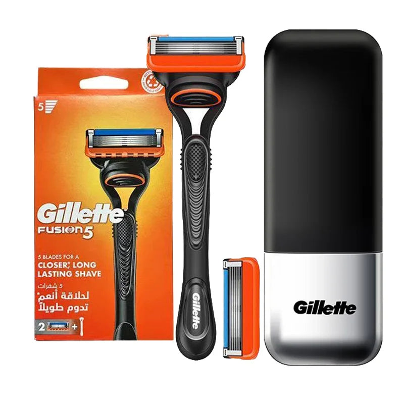 Gillette Fusion 5 Razor Set with 5 Ultra-Thin Blades & Back Trimmer
