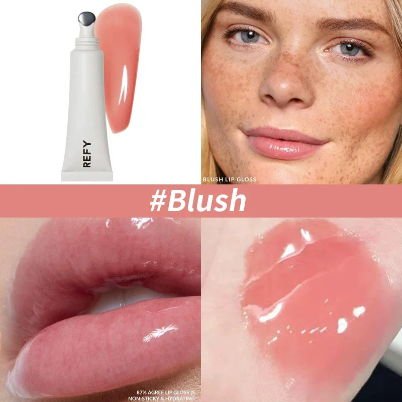 Long-lasting Lip Gloss with Hyaluronic Acid - Nourishing & Hydrating Clear Lip Care
