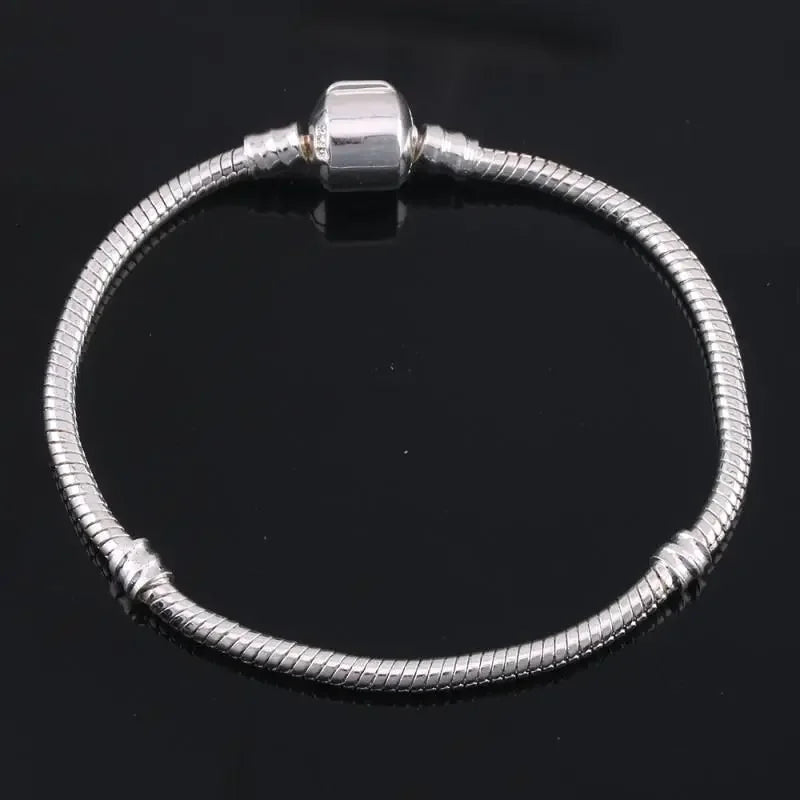 925 Sterling Silver Snake Bone Charm Bracelet for Women & Men - Adjustable Length Jewelry