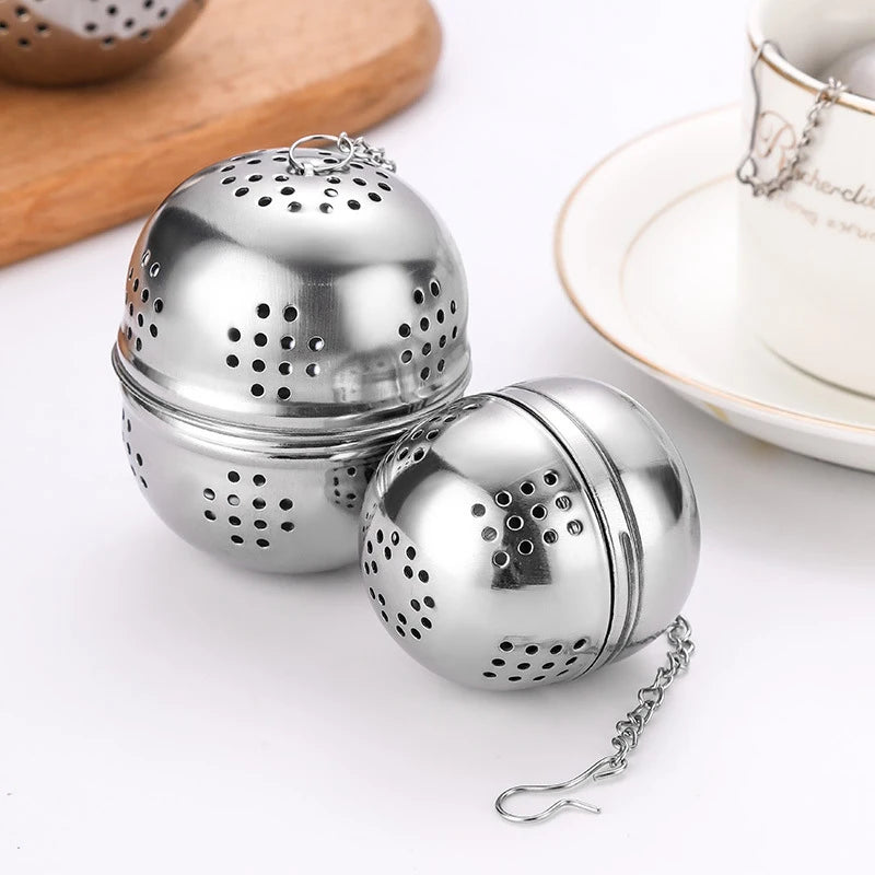 Stainless Steel Tea Leaking Ball Mesh Filter Set - Kitchen Tea Strainers