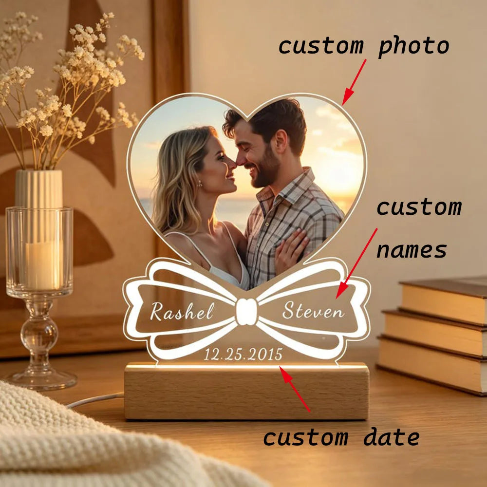Personalized Couple Photo Frame Acrylic Plaque Wedding Anniversary Keepsake