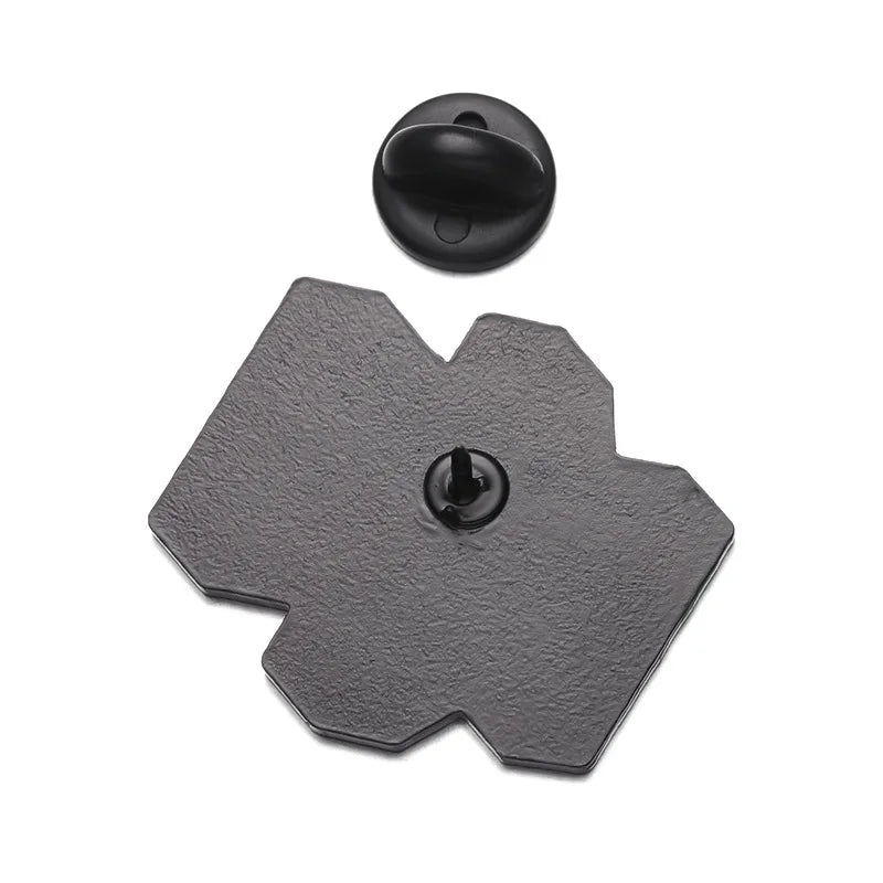 Colorful Metal Brooches Set - Geometric Letter N Pin for Clothing & Bags