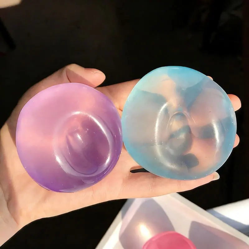 Transparent Mochi Squishy Decor - Slow Rising Fidget Prop with Coconut Oil Texture, Soft Comfort for Kids & Adults
