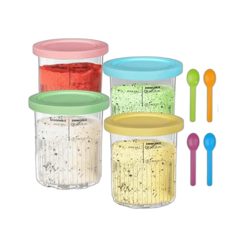 Ice Cream Container Replacement Lids for Ninja NC500 NC501 Creami Set - Family Size
