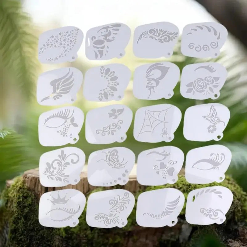 Reusable Face & Body Paint Stencils for Party Makeup - Art Templates, All Colors