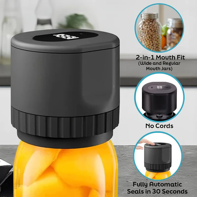 Semi-Automatic Can Sealer with Digital Vacuum Pump for Bottles and Cans - 5W Lithium Powered