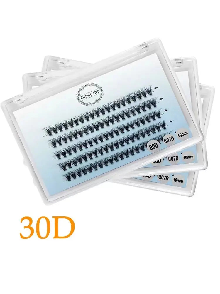 100 Bundles Cluster Eyelash Kit with Faux Mink Fans - Natural, DIY Ready Made Lashes