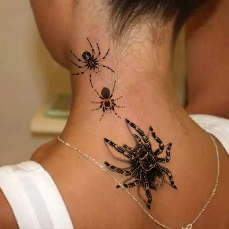 Halloween Spider Temporary Tattoo Stickers Waterproof Fake Scary Body Face Arm Makeup 8 Patterns