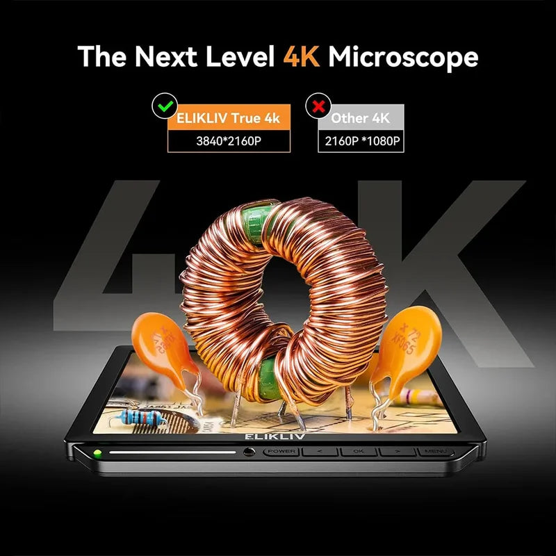 4K Digital Microscope with Autofocus 2000x HDMI Soldering Repair Kit 8" Screen