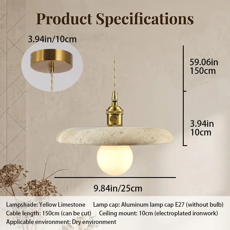 Yellow Cave Stone Ceiling Lamp - Zen Style Corridor & Hallway Light