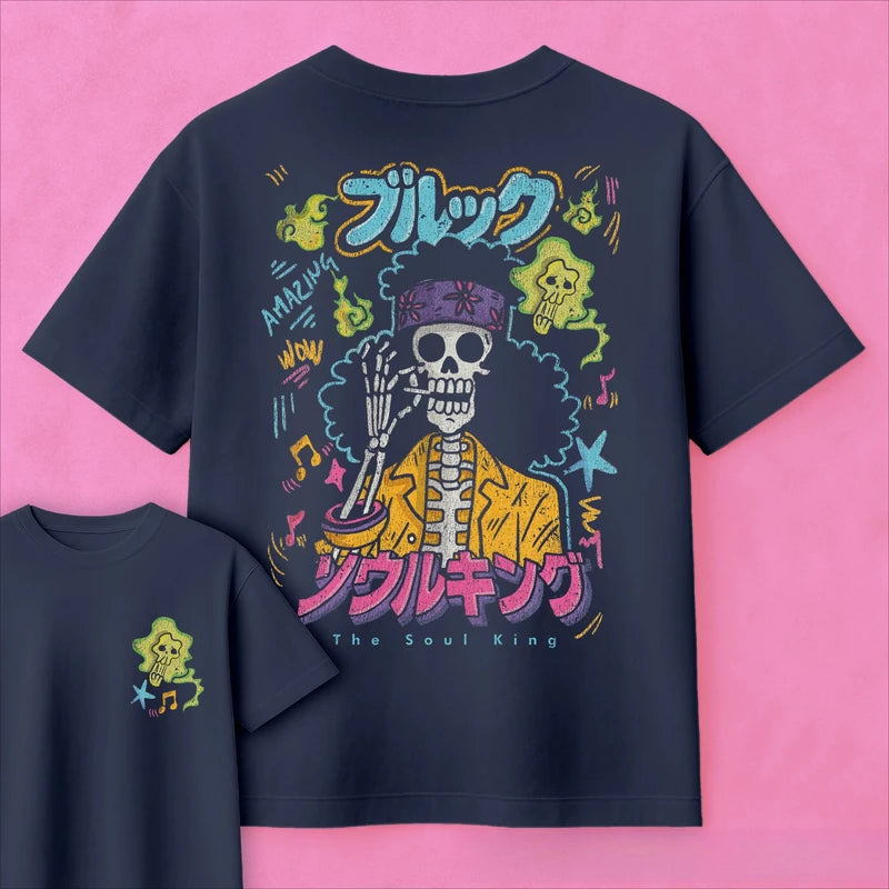 Kids Summer Anime Brook The Soul King Cotton Short-Sleeved T-Shirt
