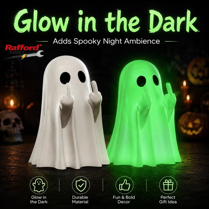 Cute Ghost Halloween Decor Statue - Small Spooky Centerpiece for Home & Party
