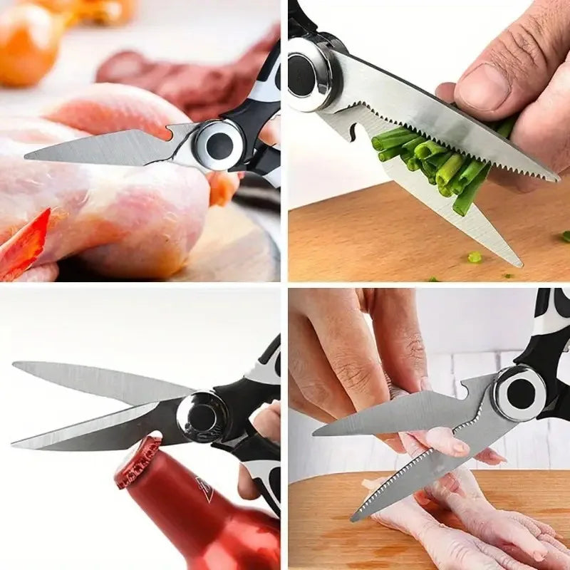 Heavy Duty Kitchen Scissors Stainless Steel Multipurpose Cutting Tool for Poultry Vegetables Bottle Opening Nuts
