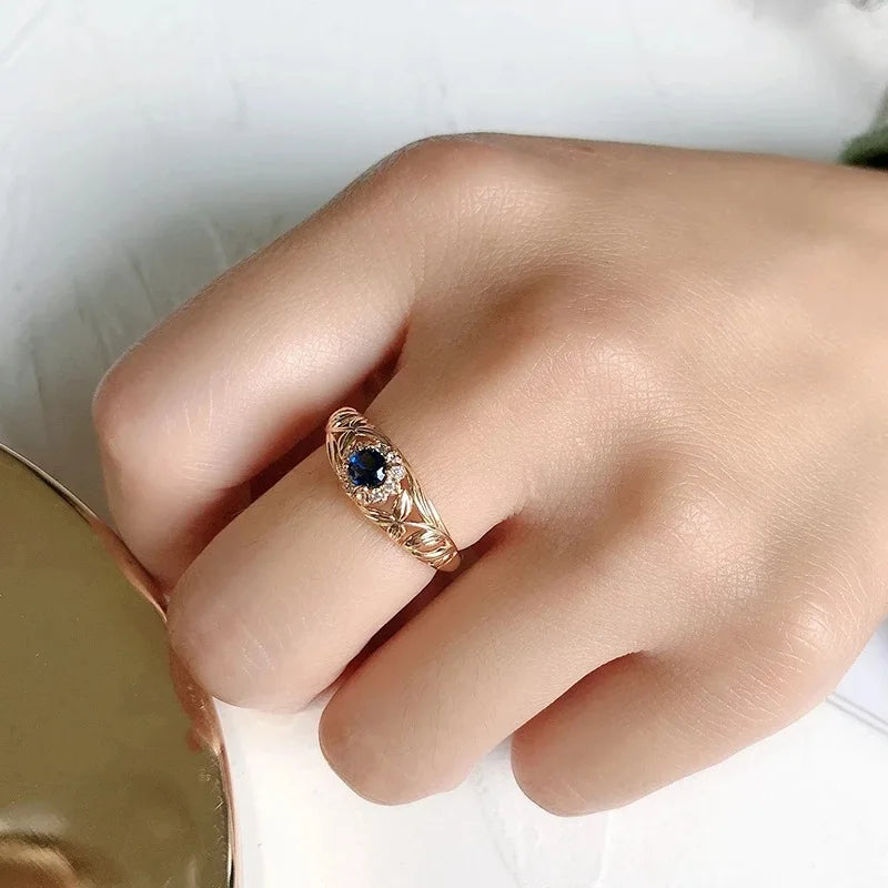 14K Gold Diamond Ring for Women - Engagement Wedding Jewelry with Gemstone