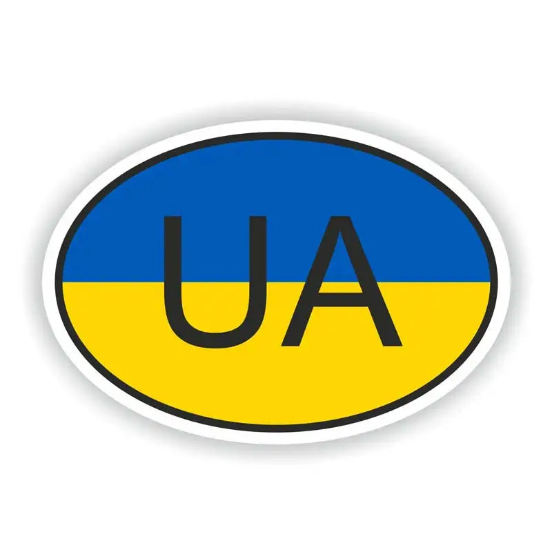 Ukraine Flag Round Wall Sticker - Waterproof Removable Decal for Laptop, Fridge, Guitar, Motorcycle Helmet & More
