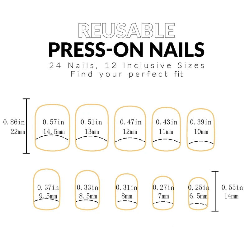 Medium Square White 3D Stereo Press On Nails - Full Cover Fake Nail Set for Stylish Women & Girls