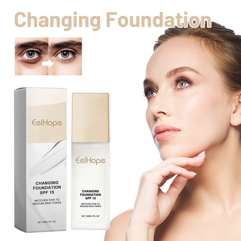 Color Changing Foundation SPF15 30ml Hydrating Long Lasting Face Makeup