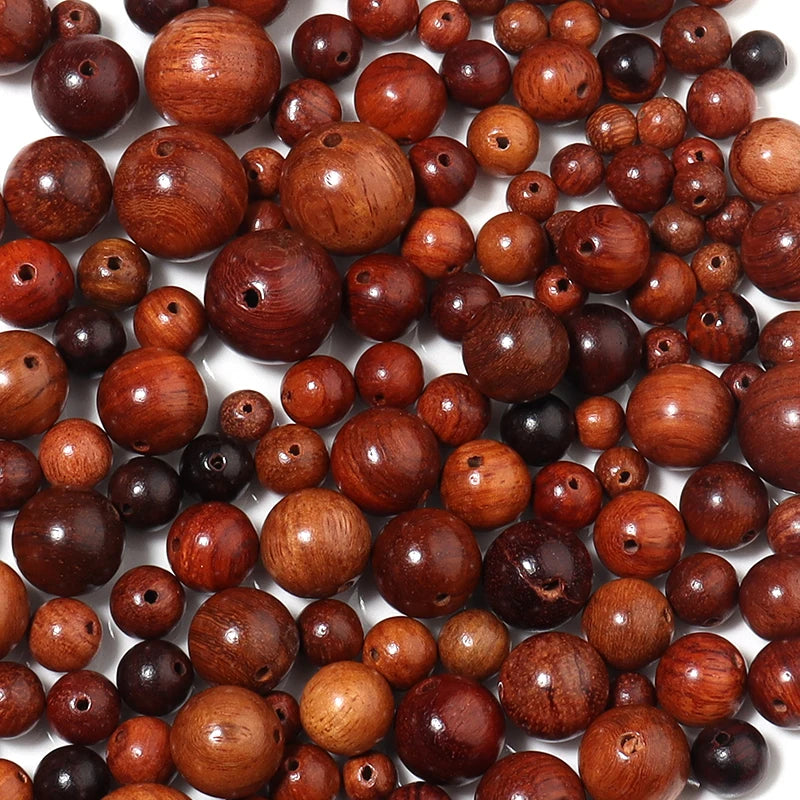 Natural Wood Beads for Jewelry Making 6-12mm Round Loose Beads DIY Bracelets Necklaces
